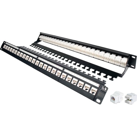 Quest Technology International Cat6A Utp Patch Panel W/ Cable Manager - 24-Port 180Deg, 19" Rack Mnt, 1U NPP-3224